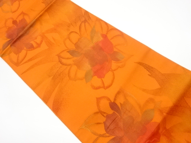 リサイクル　花模様織出し名古屋帯